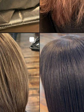 Sleek dark hair